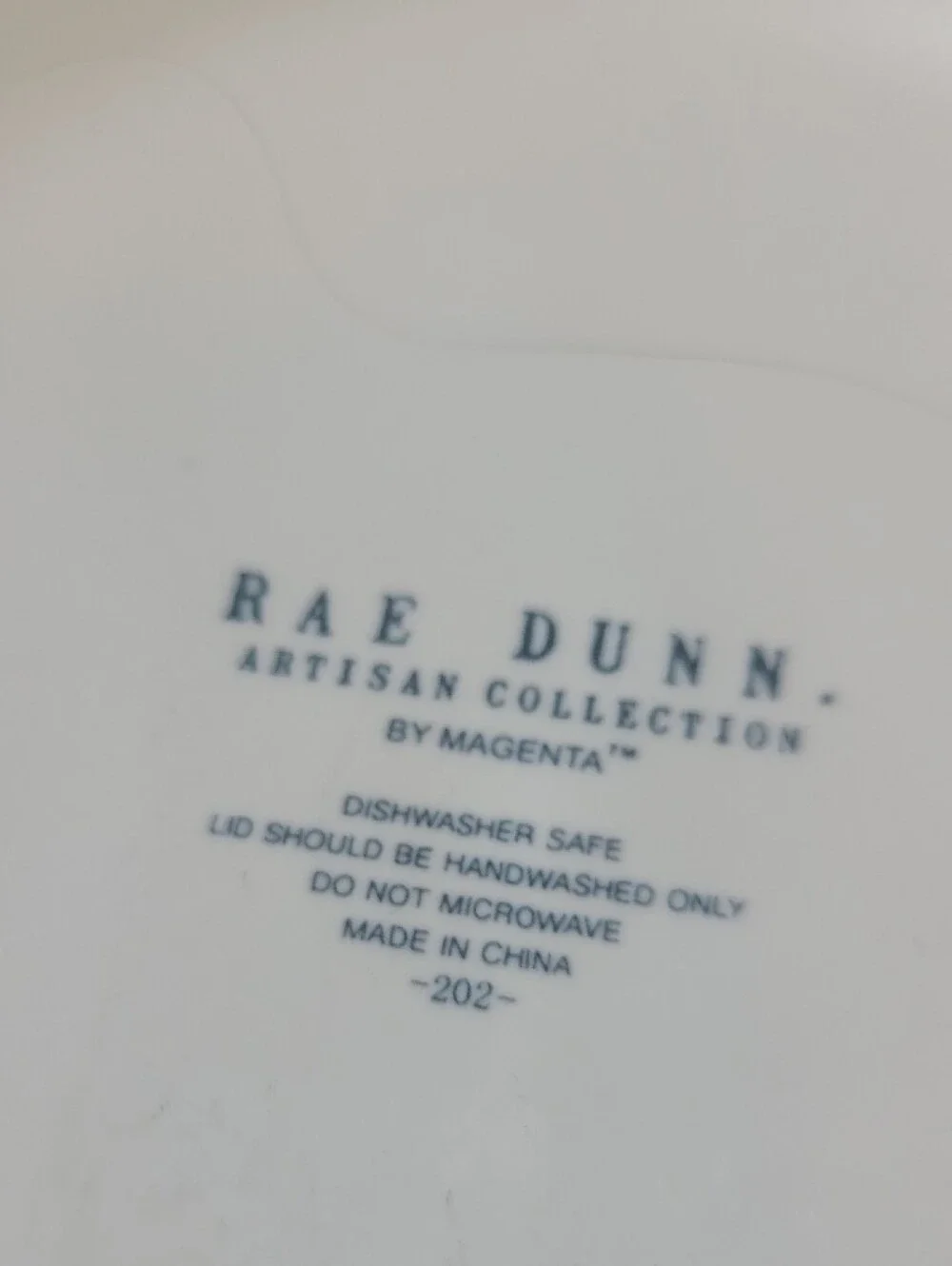 Rae Dunn White Ceramic Peppermint Canister with Red Script